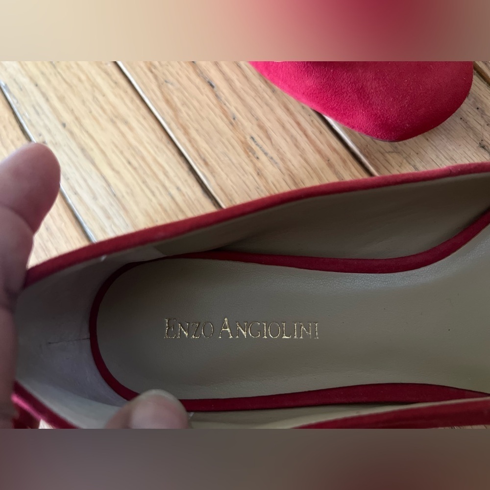ENZO ANGIOLINI BRONNEN RED SUEDE LOAFERS WITH PEARLS PIN HARDWARE WOMEN’S 7.5 - Picture 6 of 8